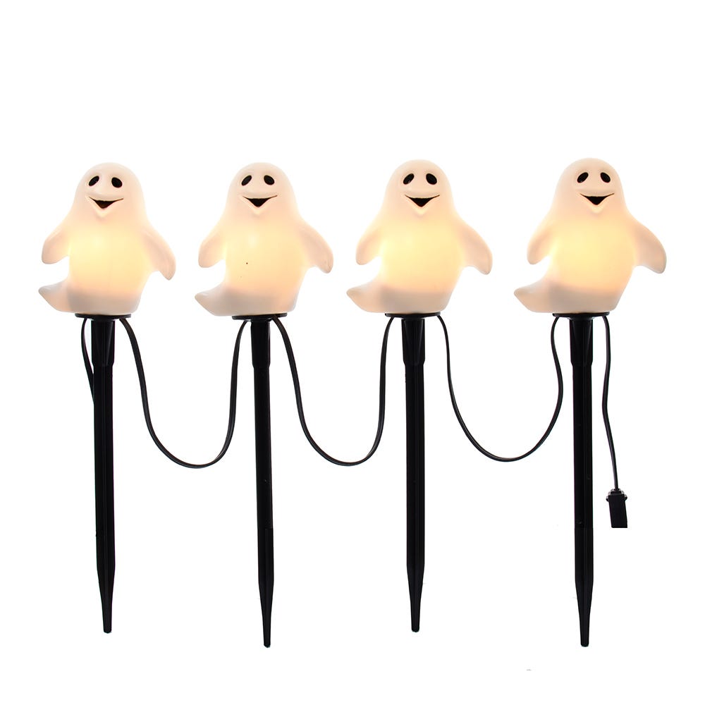 Kurt Adler 4-Piece Ghost Yard Stake Light Set